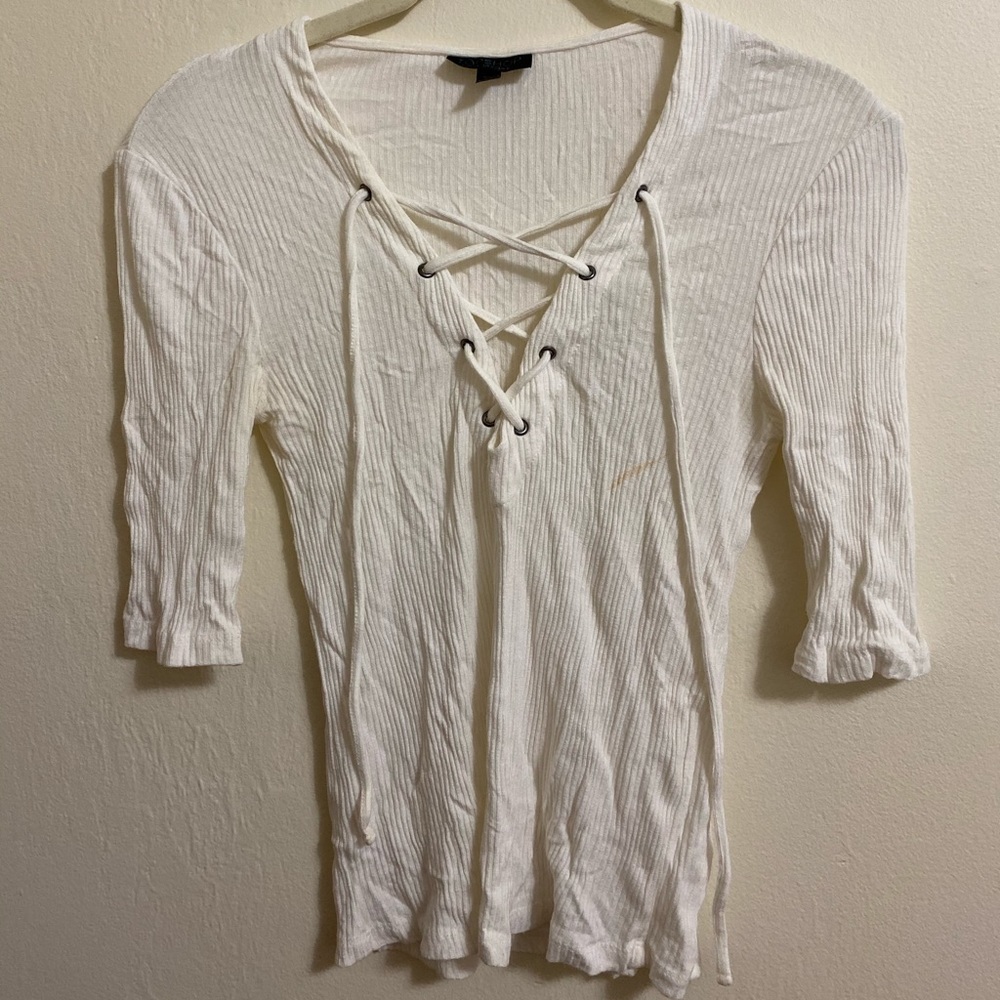 Topshop Lace-Up Blouse